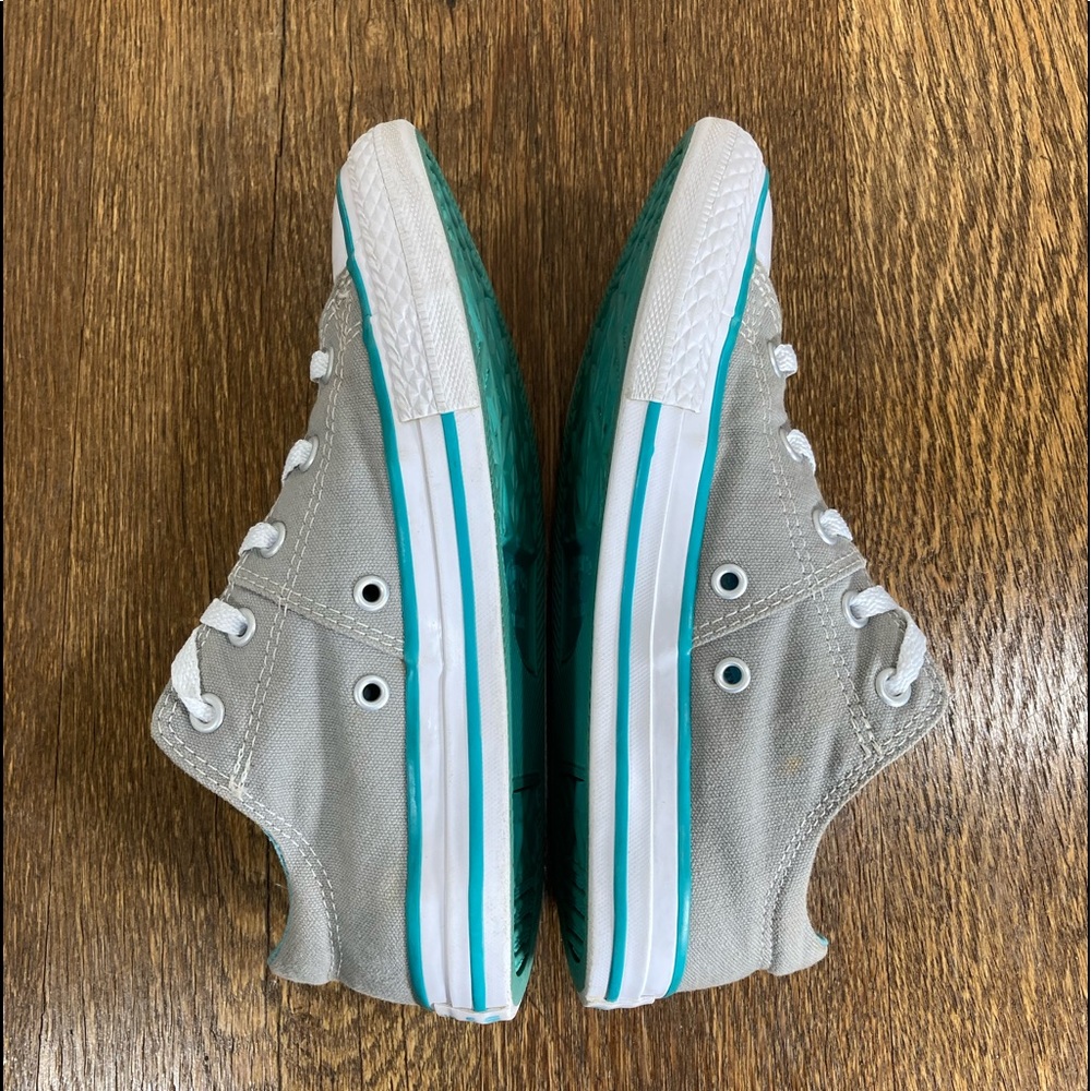 Converse CTAS Low Top Grey/Blue Size 2 Junior - Picture 8 of 10